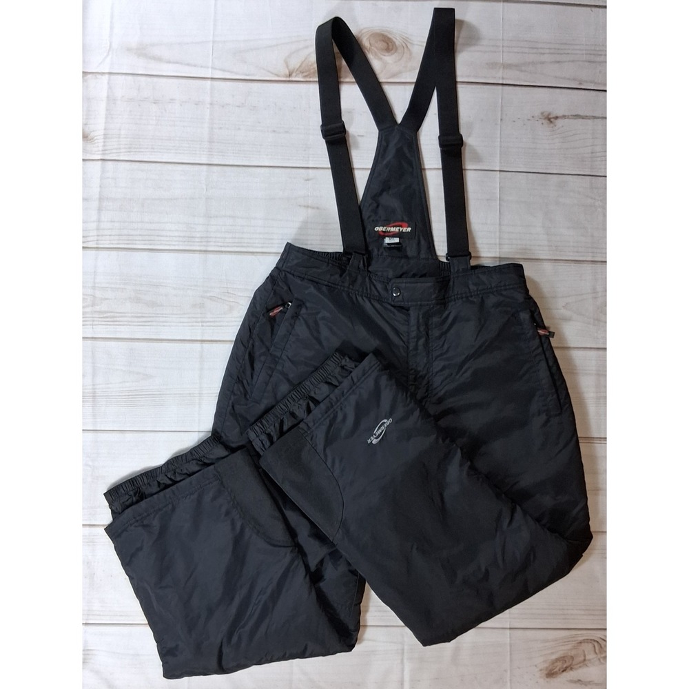 Obermeyer Ski Bib Overalls Men's XL Black Insulated Snow Pants Winter Sports